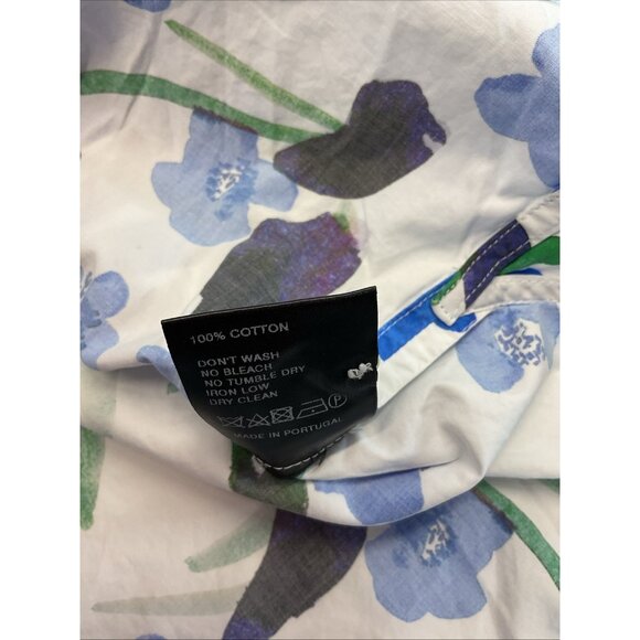 Christian Wijnants Antwerp top Size 38 Poplin Blue floral oversize preppy US M/L - Picture 5 of 9